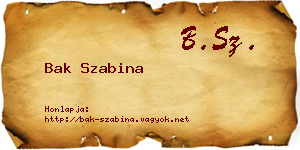 Bak Szabina névjegykártya